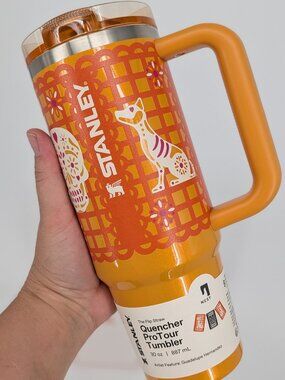 New Stanley cup Quencher ProTour Flip Straw Tumbler 30oz papel picado marigold